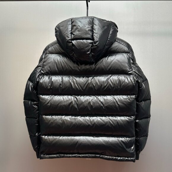 Moncler Black Shiny Hooded Down Jacket - Picture 2 of 7